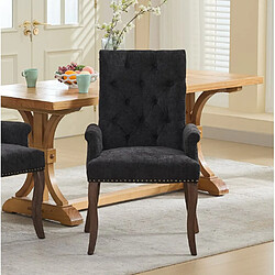 Avis MIVRAY Chaise de salle à manger capitonnée avec accoudoirs chenille gris anthracite