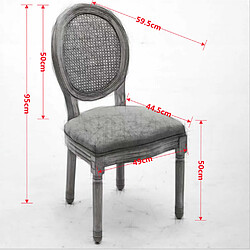MIVRAY Lot 2 chaises de salle à manger assise rembourrée, rotin tissu gris pas cher