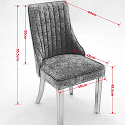 MIVRAY Lot 2 chaises de salle à manger dossier haut confortable, chenille gris pas cher