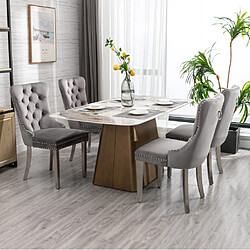 Acheter MIVRAY Lot 2 chaises de salle à manger dossier haut, pieds réglables velours gris