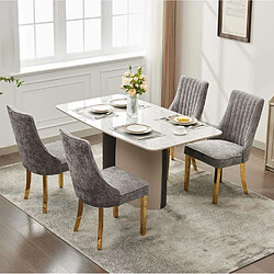 Acheter MIVRAY Lot 2 chaises de salle à manger dossier haut confortable, chenille gris