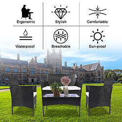 Avis RATTANTREE Ensemble de mobilier de jardin en rotin, 4 pièces