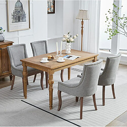 Acheter MIVRAY Lot 2 chaises de salle à manger dossier haut, pieds réglables chenille gris