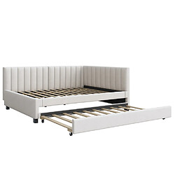 Acheter Banquette-lit gigogne 140x200 cm - Modenvie - couchage extensible - Beige