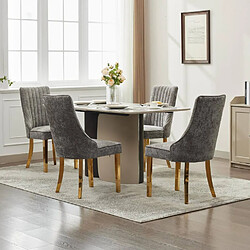 Avis MIVRAY Lot 2 chaises de salle à manger dossier haut confortable, chenille gris