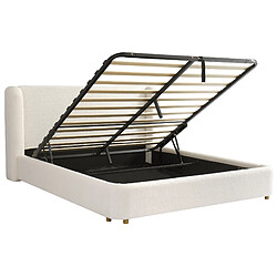 Acheter Lit Coffre 160x200 cm - Modenvie - rangement hydraulique - Bouclé Beige