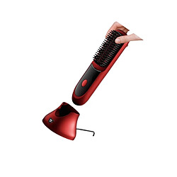 Avis INF Brosse Lissante Chauffante Ionique LCD Portable Sans Fil pour un Coiffage Facile Red