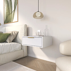 Avis Selsey- Table de chevet suspendue avec tiroir VENA – 50 cm – blanc