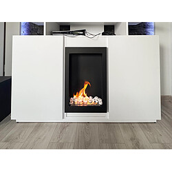 Gmt Cheminée au bioéthanol murale Vertical Noir Mat 61 x 39 cm – Design moderne, puissance 2 kW pas cher