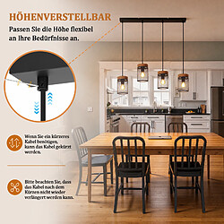 Acheter NETTLIFE Suspension vintage bois noir 4 flammes E14 rétro, salon/cuisine/restaurant