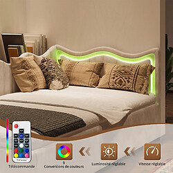 Avis Lit simple - Superaly - 90x200cm - avec cadre à Lattes - beige
