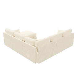 Acheter lemonbest Canapé d’angle modulaire 6 places beige, 215×215×82 cm, ports USB/Type-C, tissu chenille