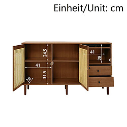 Avis lemonbest Buffet style campagne 130×40×75,5 cm, finition bois, fermeture magnétique, bois naturel