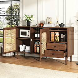 Acheter lemonbest Buffet style campagne 130×40×75,5 cm, finition bois, fermeture magnétique, bois naturel