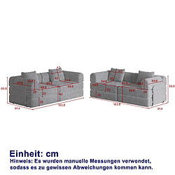 lemonbest Canapé-lit convertible 2-en-1 chenille noir (lot de 4), rangement accoudoir pas cher