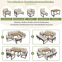 Avis lemonbest Salon de jardin pour 7-8 personnes, beige