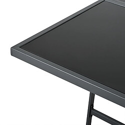 Acheter lemonbest Salon de jardin repas 7 pièces pour 6 personnes, Noir & Blanc, 4 fauteuils+2 tabourets