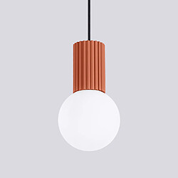 Pure Lume Suspension moderne verre strié ocre/rouge SFERA G9 Pure pas cher
