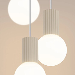 Acheter Pure Lume Suspension moderne beige 3 globes verre blanc G9 SFERA