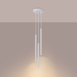 Avis Suspension tube striée blanche ZENTRA 3xG9 Pure Lume