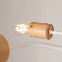 Pure Lume Plafonnier industriel blanc bois 4xE27 PALMOS Pure pas cher