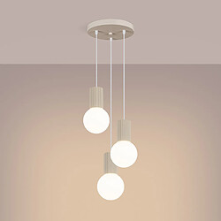 Avis Pure Lume Suspension moderne beige 3 globes verre blanc G9 SFERA
