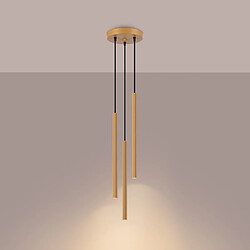 Avis Suspension tube striée dorée triple ZENTRA 3xG9 8W Pure Lume