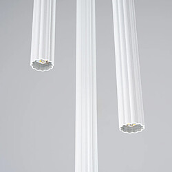 Suspension tube striée blanche ZENTRA 3xG9 Pure Lume pas cher