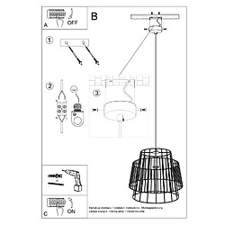 Suspension PORTAL noire métal E27 Ø35 cm Pure Lume pas cher