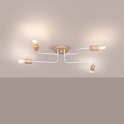 Avis Pure Lume Plafonnier industriel blanc bois 4xE27 PALMOS Pure