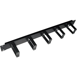 Dexlan Panneau 19" 1U avec 5 anneaux métal et support câbles 