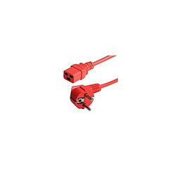 Dexlan Cordon secteur CEE7 / C19 rouge - 2,0 m