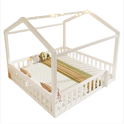 Onever Lit enfant double 180x190 cm - pin - blanc pas cher