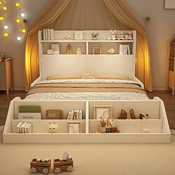 allomn Lit enfant bois 140x200 cm - bois - blanc