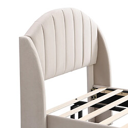 Acheter allomn Lit rembourre 90x200 cm - velours - beige