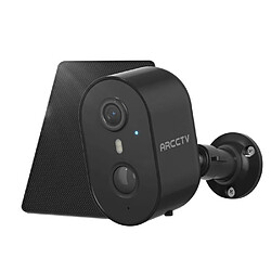 Caméra de Surveillance ARCCTV 4MP Panneau Solaire,Vision Nocturne Couleur,Noir