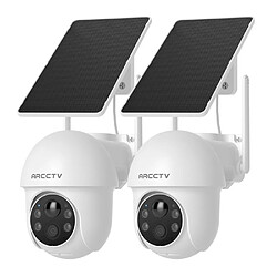 Caméra de surveillance ARCCTV 4MP panoramique 360° détection PIR audio bidirectionnel 2PCS