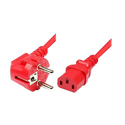 Dexlan Cordon d alimentation PC CEE7 / C13 rouge - 5 m