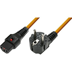 IEC-LOCK Cordon d alimentation CEE7 / C13 à verrouillage orange - 2,0 m