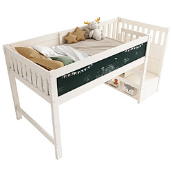 Onever Lit mezzanine enfant 90x200 cm - bois - blanc pas cher