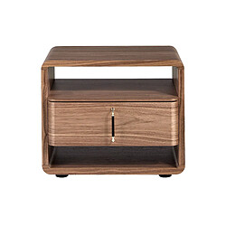 Angel Cerda Table de chevet en noyer et PVC noir