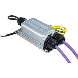 Dexlan Séparateur Gigabit PoE++ 95W 2 Sorties - RJ45 + 2 fils 12 Volts 5A Etanche IP67