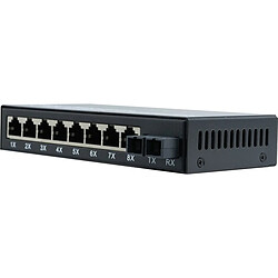 Dexlan Switch 8 ports 10/100 et convertisseur fibre optique 100FX SC Monomode 25Km