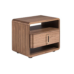 Angel Cerda Table de chevet en noyer et PVC noir