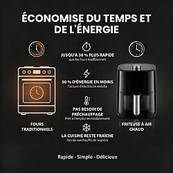 ByteLike Friteuse à air chaud 4 L avec fenêtre de visualisation et molette de réglage pas cher
