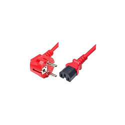 Dexlan Cordon secteur CEE7 / C15 rouge - 1,8 m