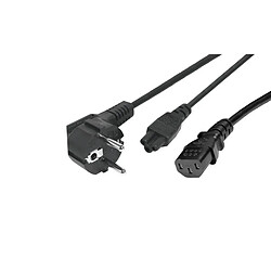 Dexlan Cordon électrique en "Y" CEE7 / 1 x C13 / 1 x C5 - 1,8 m