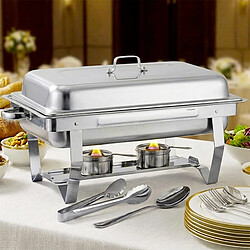 Acheter Silva Homeline Homeline Chauffe-plats Double Compartiment 11L en Inox avec Couvercle et Réchauds Argent