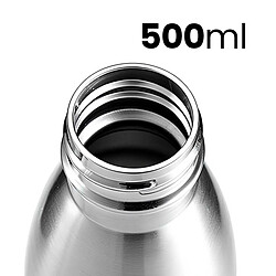 Avizar Bouteille Isotherme 500ml Design Fuselé avec Bouchon Anti-fuite Argent pas cher