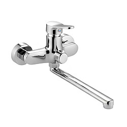 Avizar Robinet Mural à Bras Long Orientable avec Inverseur Finition Chromée Argent